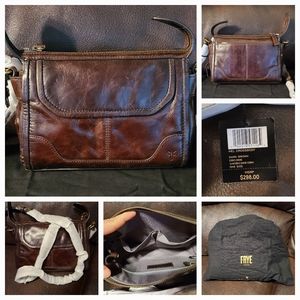 FRYE MELISSA LEATHER CROSSBODY BAG.  BRAND NEW!!!
